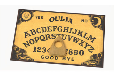 old Ouija board element, Halloween mystic element, spirit board, talking board