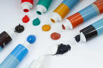 Colorful Artist Acrylic Paint Tubes