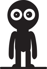 Happy flat emoji character vector illustration black color