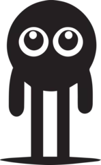 Fotobehang Happy flat emoji character vector illustration black color © Big Dream
