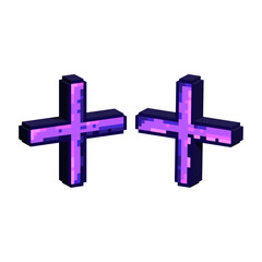 Isometric Pixel art 3d of cross sign halloween for  items asset. Cross sign halloween on pixelated style.8bits perfect for game asset or design asset element for your game design asset.