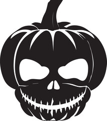 Halloween pumpkin vector skull art, pumpkin vector illustration