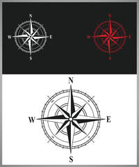 Mountain Landscape Vector Logo, Mountain and compass