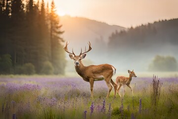 deer in the woods  Generated AI