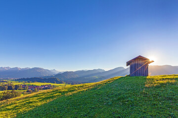 Allgäu - Panorama - Stadel - Berge - Alpen - Oberstdorf - Sonnenuntergang