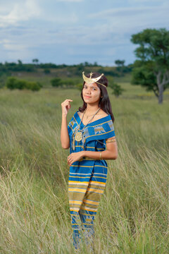 Beautiful women wearing local clothes from the Sumba Island. traditional clothing of Sumba island, East Nusa Tenggara province, Indonesia