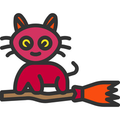 black cat color style icons