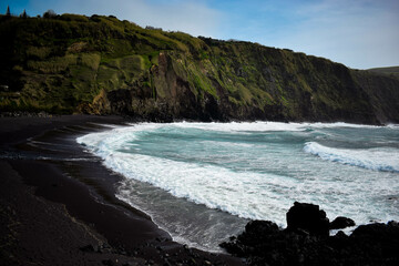 Fototapeta na wymiar Nice landscape of the Atlantic sea in the Azores