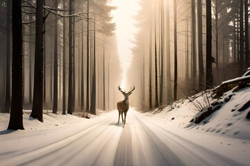 deer in forest  Generated AI