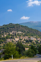 Fototapeta na wymiar Typical village Montbrun-les-Bains with castle ruins, Provence, France