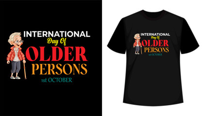 Fototapeta premium International day of older persons with red white blac