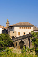 Fototapeta na wymiar Romanesque bridge Puente la Reina, Gares, Navarre, Spain