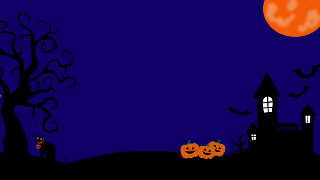 Halloween background templet video with dark purple theme