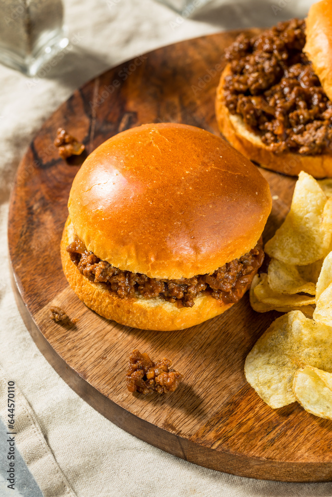 Poster Homemade BBQ Sloppy Joe Sandwich