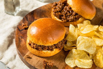 Homemade BBQ Sloppy Joe Sandwich