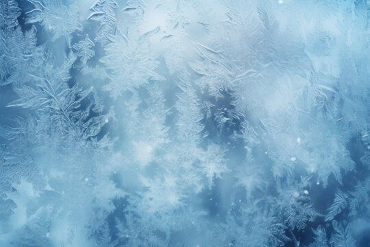 Blue frozen water texture, top view. Ice background. Xmas backdrop generated by AI