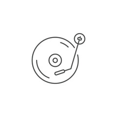 disk jockey turntable icon