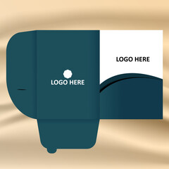 Luxury Company File Folder Design. Blue File Folder Template.