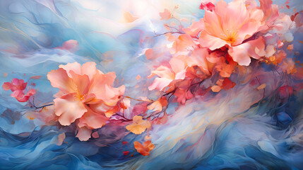 Dance amongst the petals of abstract flower blooms