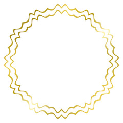 Golden frame with ornament isolated on white. Vector