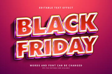 Text Effect Black friday super sale social media poster, banner template.