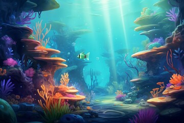 Fototapeta na wymiar Under the sea background.Generative AI