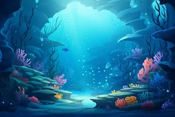Foto op Canvas Under the sea background.Generative AI © Wanna
