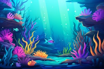 Obraz na płótnie Canvas Under the sea background.Generative AI