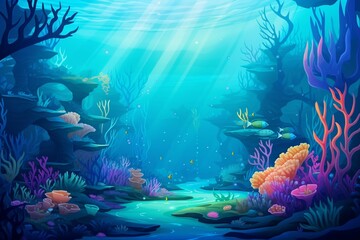 Obraz na płótnie Canvas Under the sea background.Generative AI