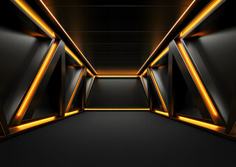 Modern Futuristic Yellow Neon Lights Background