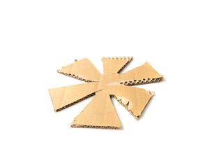 Cardboard Snowflake, Christmas Snow Flakes Made of Carton Piece, Ripped Kraft Paper Flower