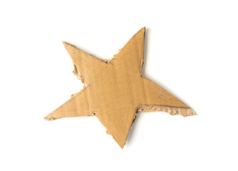 Cardboard Star, Christmas Stars Made of Carton Piece, Ripped Kraft Paper, Brown Wrapping Vintage...