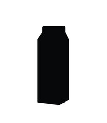 Milk carton boxe silhouette, dairy drink milk container packaging icon
