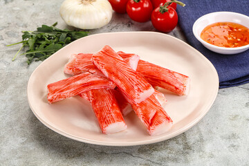 Tasty Crab stics surimi heap