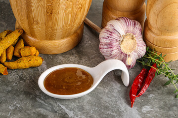 Indian curry sauce in the bowl