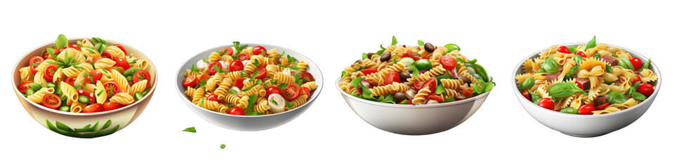 Pasta Salad clipart collection, vector, icons isolated on transparent background