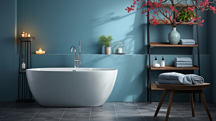 interior of modern bathroom with comfortable sink