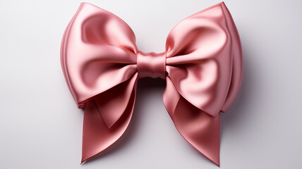 pink ribbon bow isolated on white