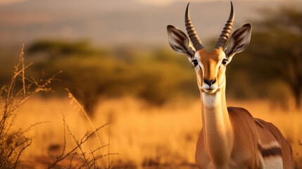 A breathtaking shot of a Gazelle his natural habitat, showcasing his majestic beauty and strength.