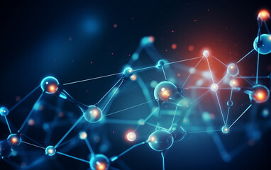 Science background with molecule or atom, abstract structure for science or medical