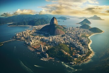 Aerial view of Rio de Janeiro, Brazil. Drone photography. Aerial view of Rio de Janeiro, AI Generated