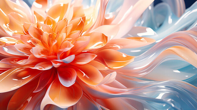 Abstracted petals in winter embrace