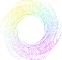 Wave swirl digital abstract shape element PNG transparent background colorful