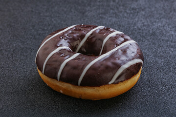 Glazed sweet tasty chocolate donut