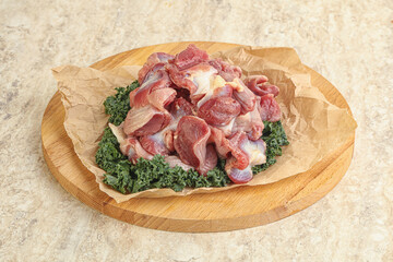 Raw chicken stomach for cooking