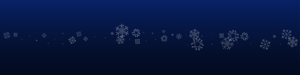 Silver Snowflake Vector Blue Panoramic