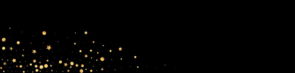 Gold Stars Anniversary Vector Black Panoramic