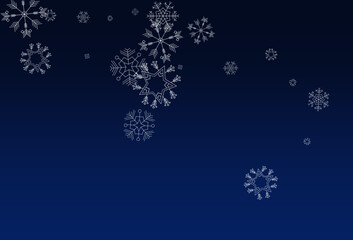 Gray Snow Vector Blue Background. magic Snowfall