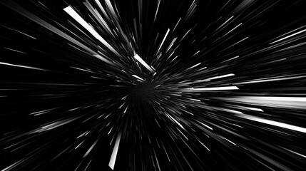 Chaotic Random White Lines Abstract Black Background