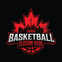 Fototapeta na wymiar Canada Basketball team logo emblem in modern style